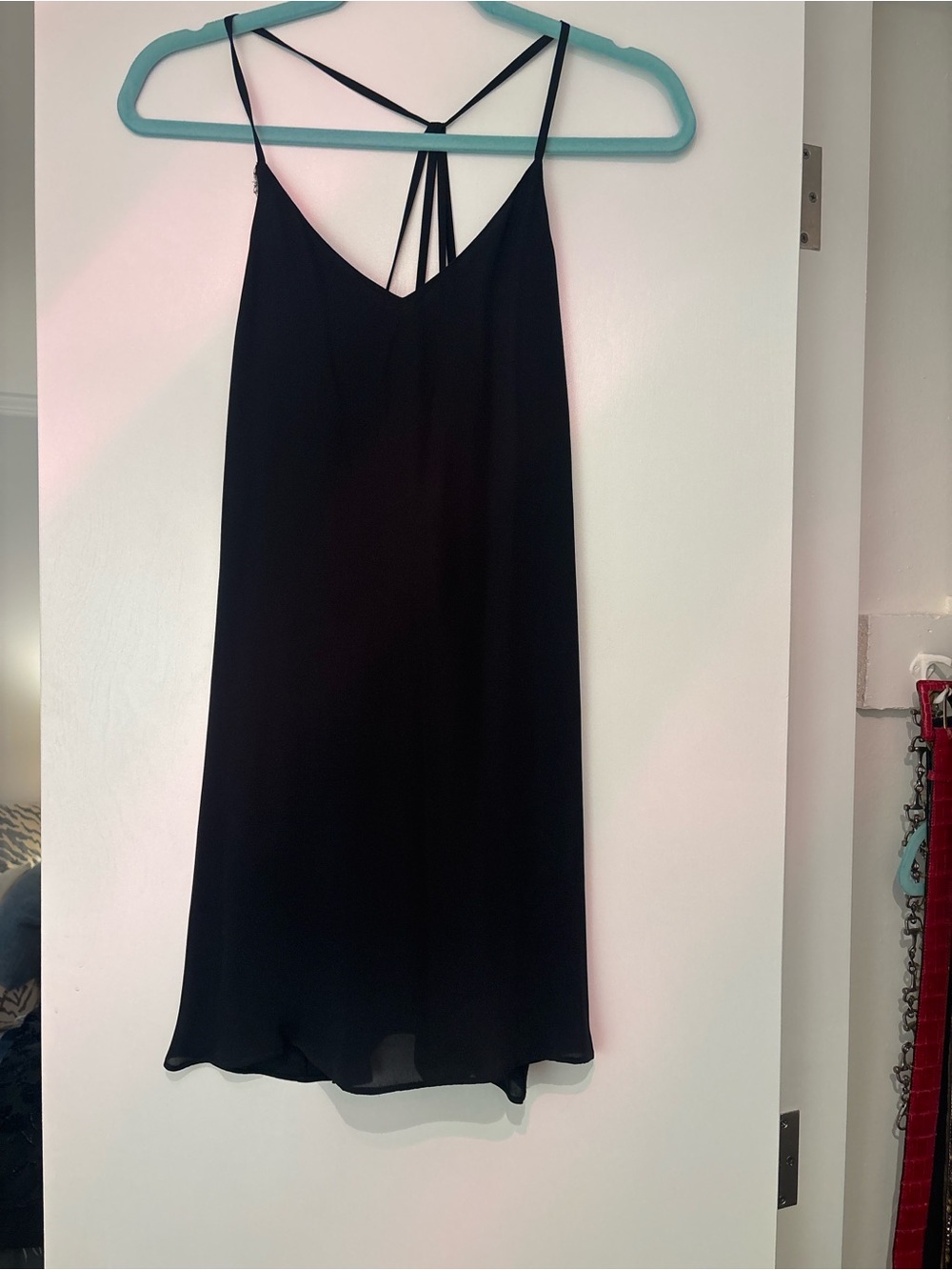 Alice + Olivia Black Strapless Slip Dress with Strappy Back